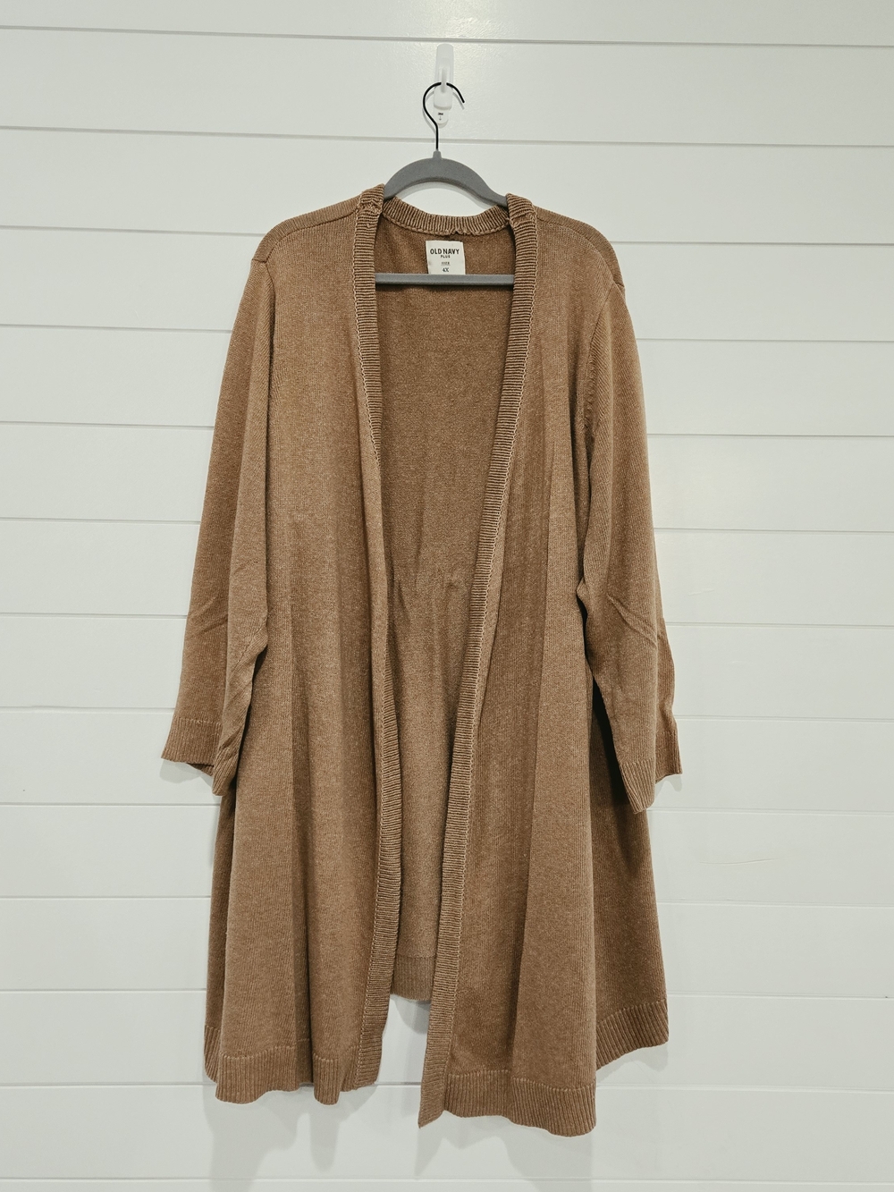 Old Navy Womens Plus Size 4x Open-Front Long Cardigan Camel Brown